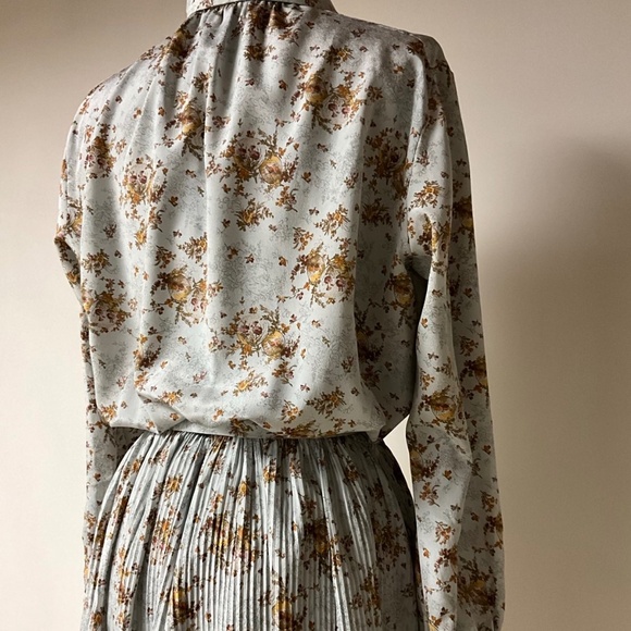 Designer Vintage 1970’s Lanvin flower print midi/maxi dress size 14 - Picture 4 of 11